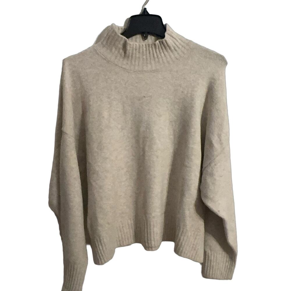 FOR THE REPUBLIC XL Mock Neck Pullover Sweater Winter Wheat Heather Knit Winter1